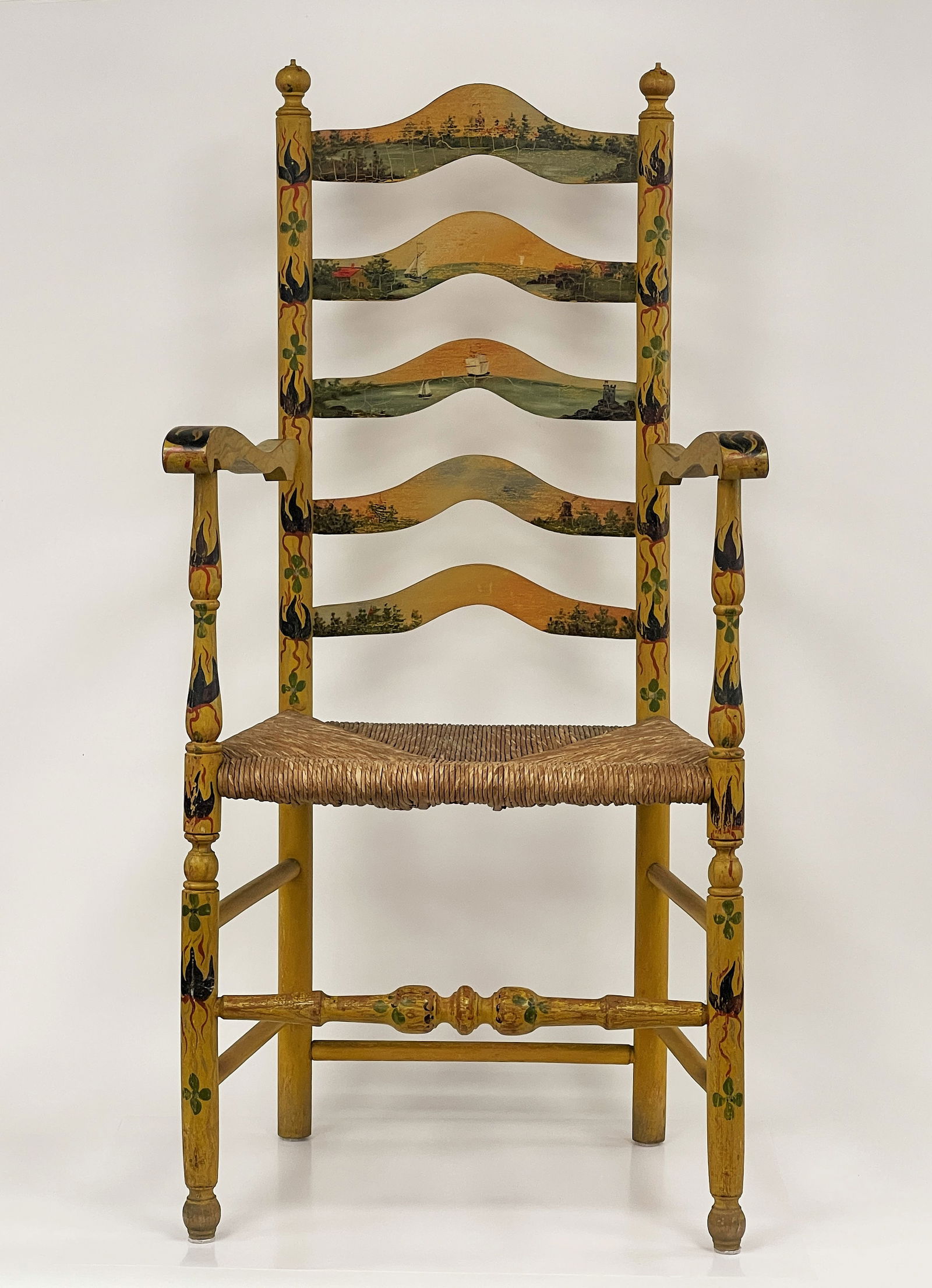 DELAWARE VALLEY LADDERBACK W. PAINTED COASTAL SCENE (1 of 4)