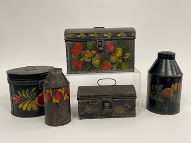 FOUR TOLE CANISTERS