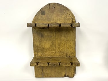 ROSEHEAD NAILED SPOON RACK IN THE OLD MUSTARD PAINT