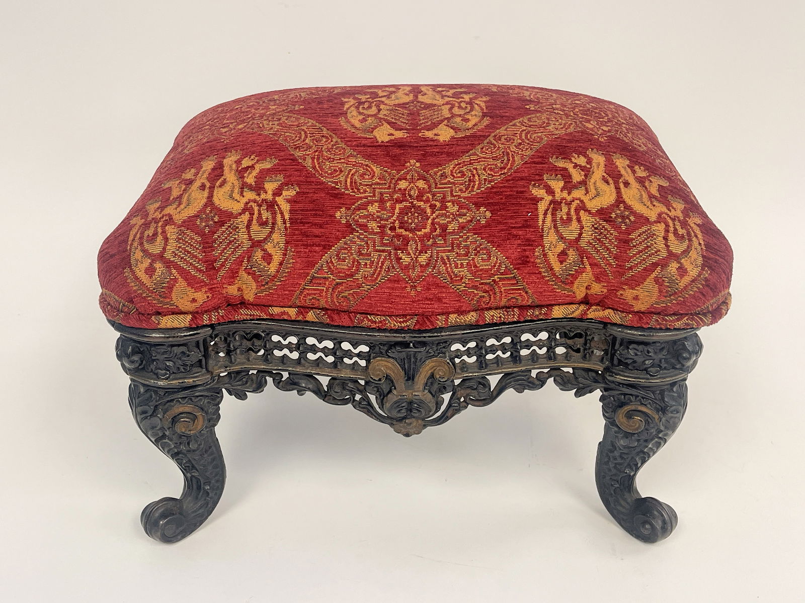 CAST METAL STOOL: CAST METAL STOOL 10" X 13" X 11"