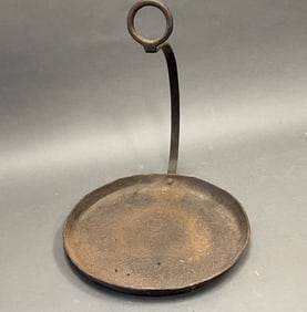 PILGRIM 17TH C WI HANGING GRIDIRON IN OLD SURFACE AMERICAN C. 1680