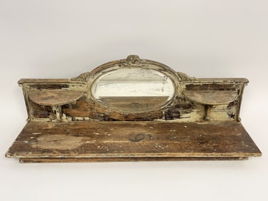 WOODEN SHELF W/ MIRROR