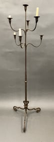 EARLY FLOOR IRON CANDLE STAND