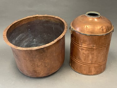 2 LARGE COPPER CONTAINERS