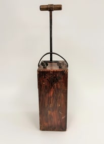 OLD WOODEN DYNAMITE DETONATOR