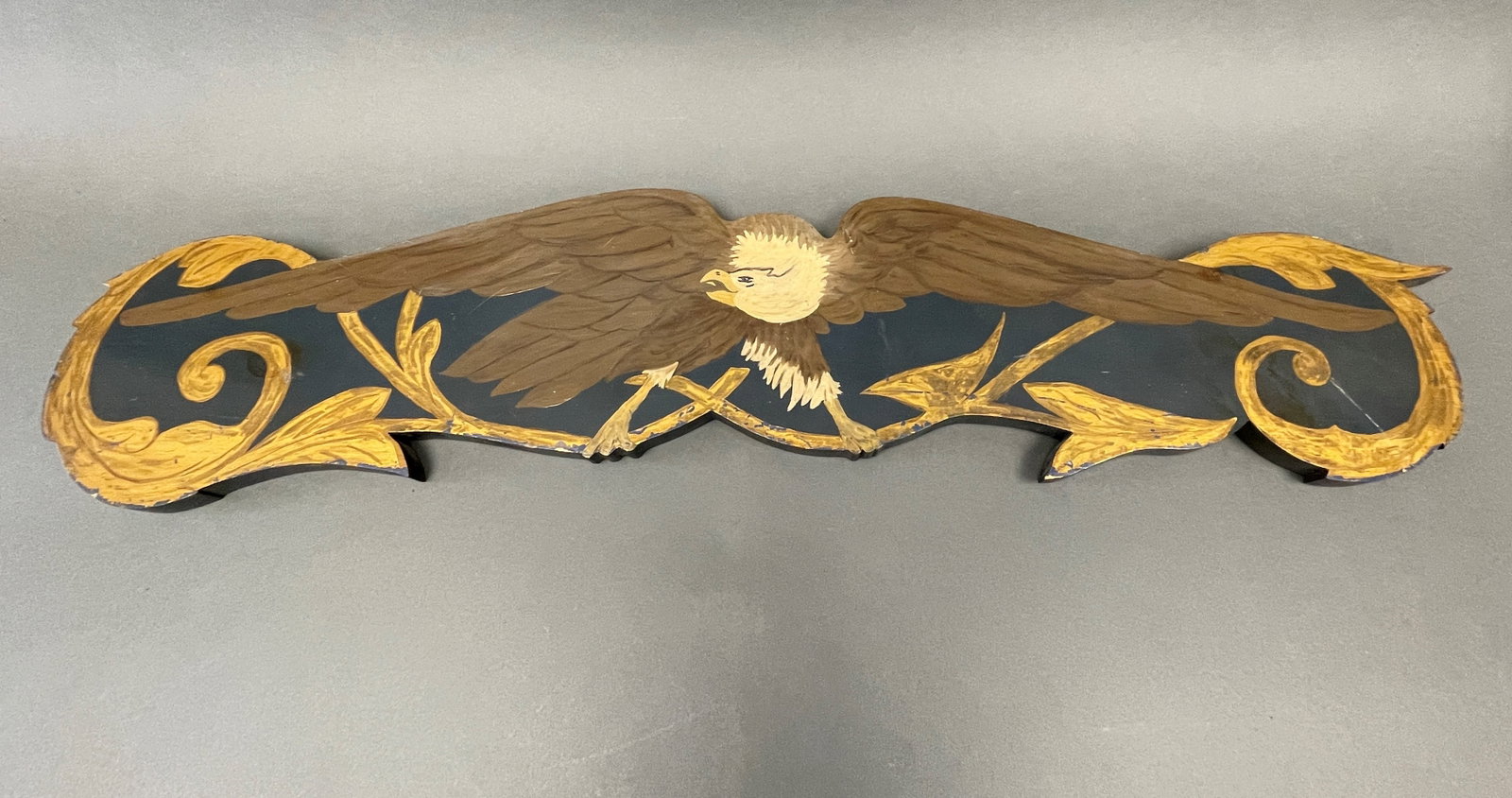 WOODEN PAINTED EAGLE 34" X 7": WOODEN PAINTED EAGLE 34" X 7"
