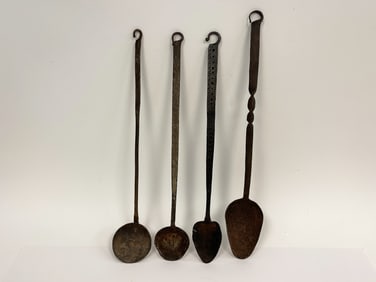 LOT OF 4 FORGED IRON IMPLEMENTS