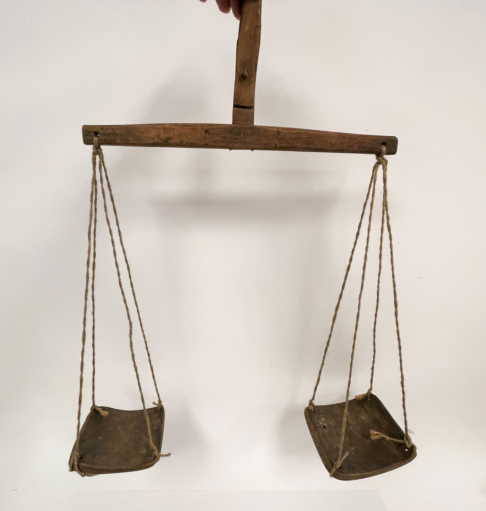 WOODEN HANGING EARLY BUTTER SCALE (1 of 2)