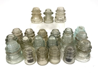 GROUPING OF WHITE GLASS INSULATORS