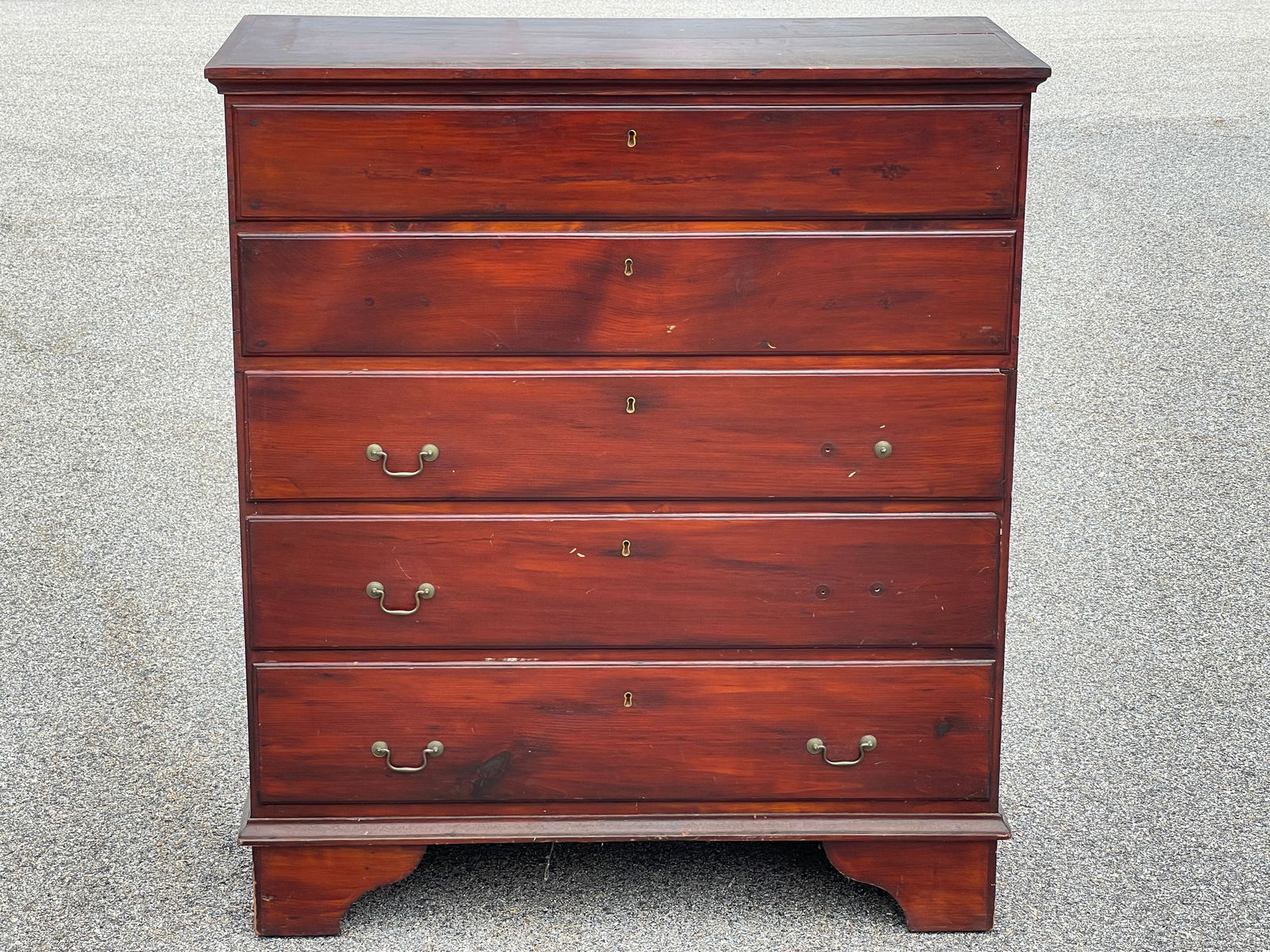 RARE SIGNED LITCHFIELD CT 3 DRAWER TALL BLANKET CHEST , DATED 1797 (1 of 6)