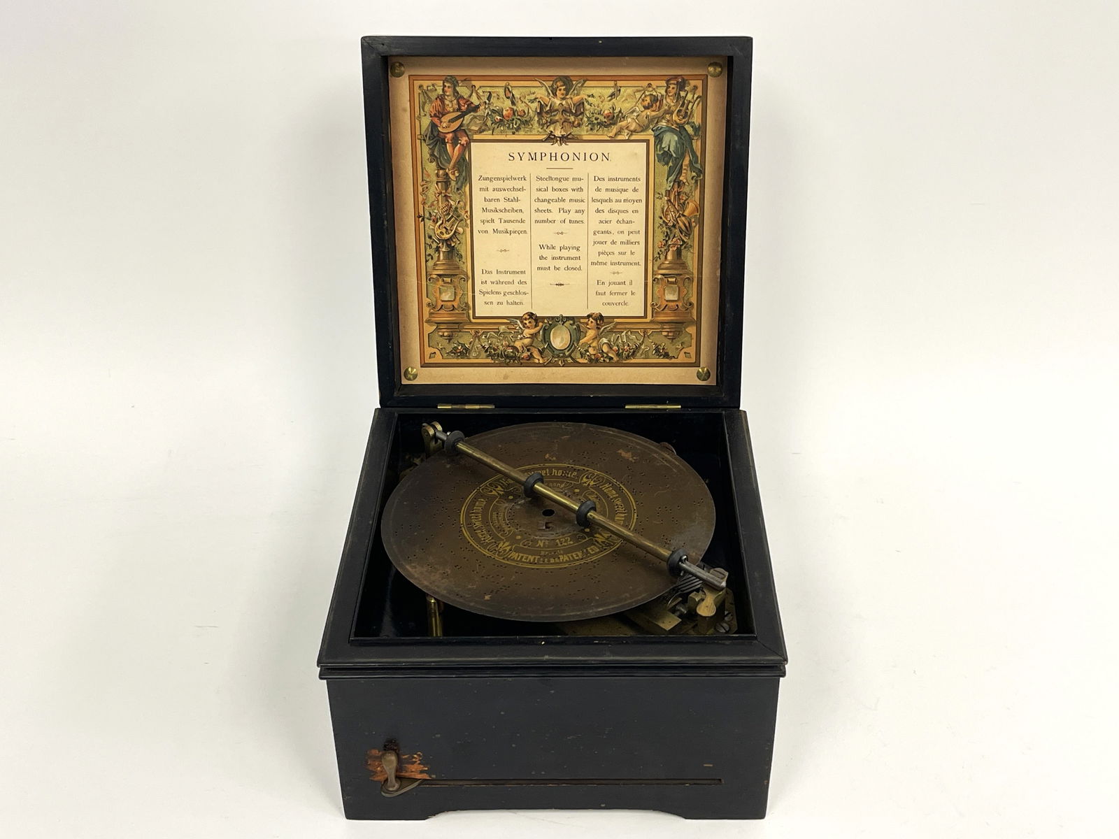 SYMPHONION BREVETE PATTERN MUSIC BOX: SYMPHONION BREVETE PATTERN MUSIC BOX WORKING ORDER