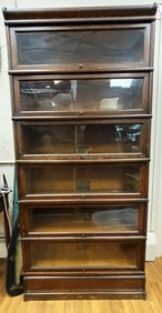 GLOBE WERNICKE STACKING BOOKCASE , SIX STACKS WITH BASE AND TOP