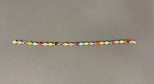 10K GOLD TENNIS BRACELET, MARKED