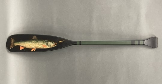 48" LONG ADIRONDACK CANOE PADDLE WITH FOLK PAINTING