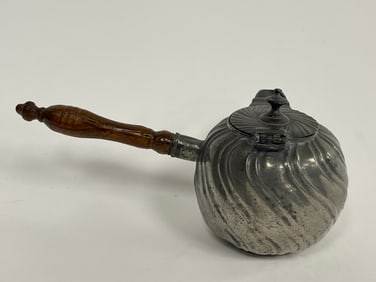 EARLY PEWTER CHOCOLATE POT