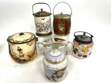 SIX BISCUIT JARS 4"-6"