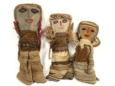 3 HANDMADE CLOTH DOLLS