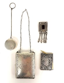 19TH C STERLING SILVER LADIES SET