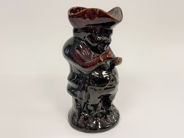 ROCKINGHAM GLAZED TOBY JUG OF A MAD SNIFFIN SNUFF