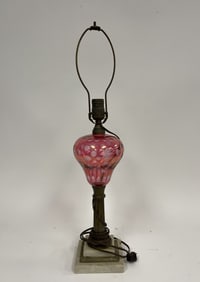 CRANBERRY GLASS LAMP