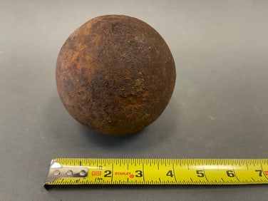 EARLY SOLID IRON CANNON BALL