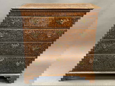 DIMINUTIVE CHEST OF DRAWERS,THREE SMALL DRAWERS OVER 3 LARGE DRAWERS