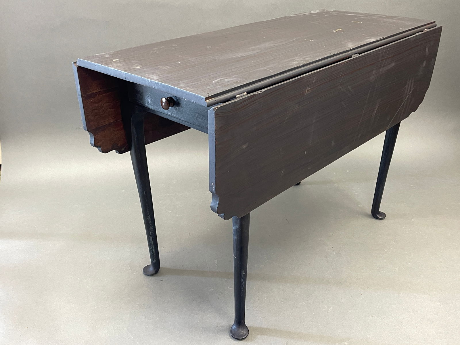 PRUSSIAN BLUE QUEEN ANNE DROP LEAF TABLE (1 of 4)