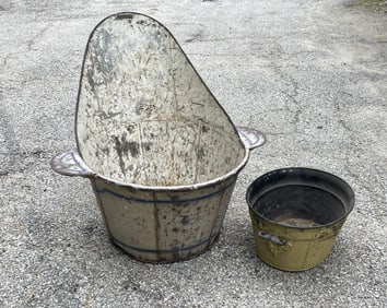 METAL TUB , YELLOW TUB