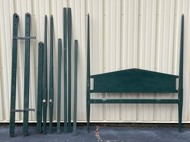 GREEN PAINTED QUEEN SIZE TESTER BED