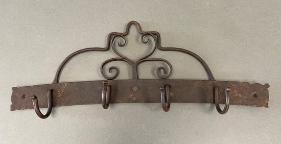 EARLY IRON UTENSIL HANGER