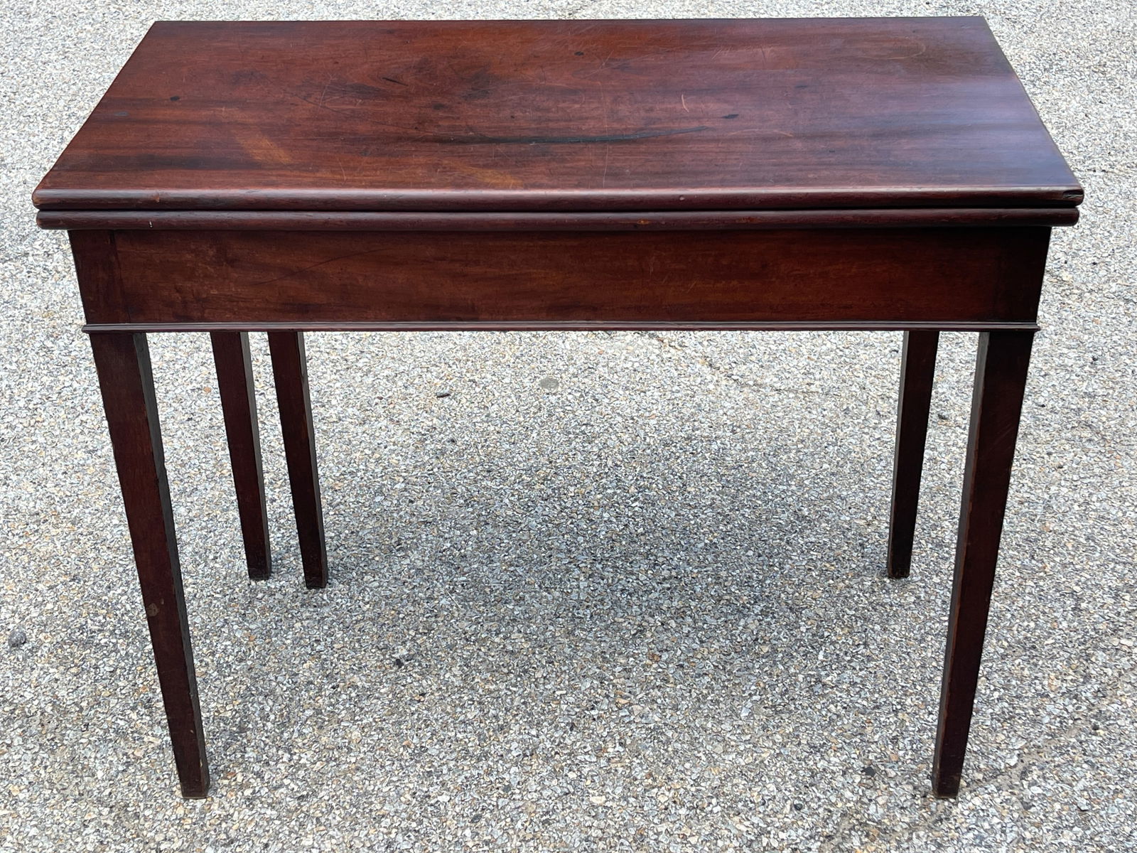EARLY MAHOGANY LIFT TOP GAME TABLE (1 of 4)