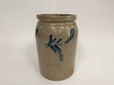 19TH C DECORATED STONEWARE JUG
