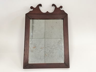 EARLY QUEEN ANNE MIRROR OXBLOOD RED PAINT