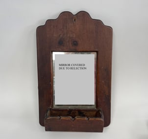 COUNTRY CARVED MIRROR WITH OPEN BOX