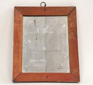 19TH C PAINTED MIRROR IN SALMON PAINT