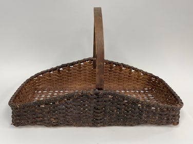 LARGE PERIOD BROWN PAINTED BASKET