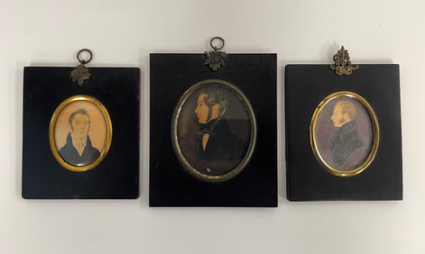 THREE MINIATURE PORTRAITS OF GENTLEMAN