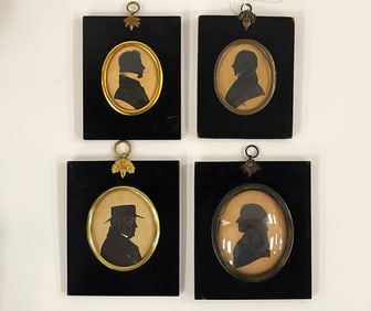 FOUR MINIATURE SILHOUETTE OF GENTLEMAN
