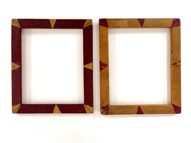 TWO FOLK ART PAINTED FRAMES