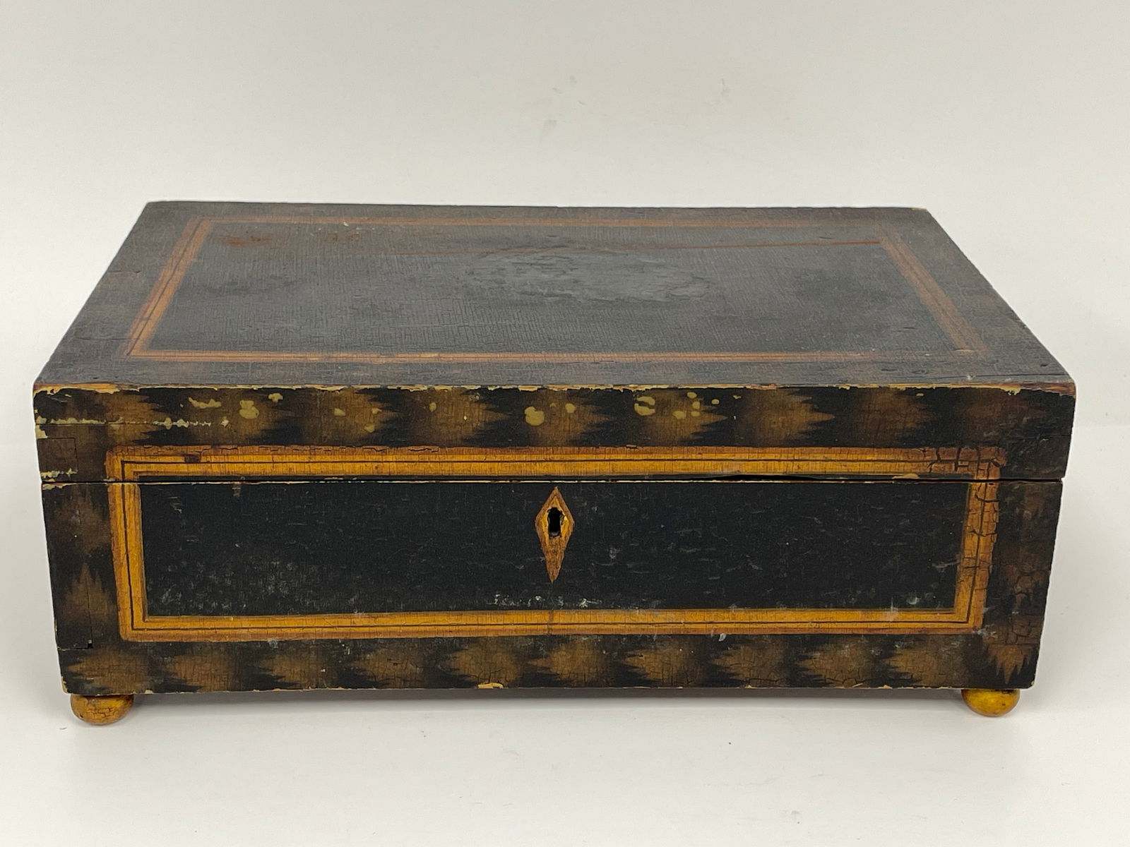 FOLK ART PAINTED VALUABLES BOX (1 of 6)