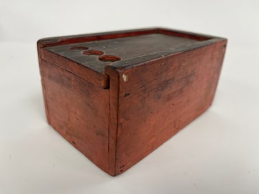 DIMINUTIVE SLIDE TOP BOX ORIGINAL RED PAINT