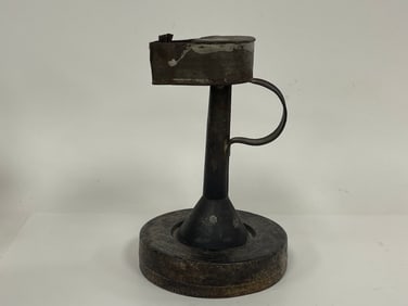 19TH C SHEET TIN BETY OIL LAMP