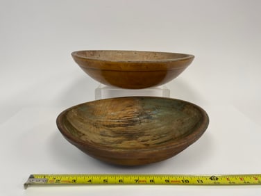 TWO EARLY BOWLS , BEEHIVE , BIRDSEYE MAPLE