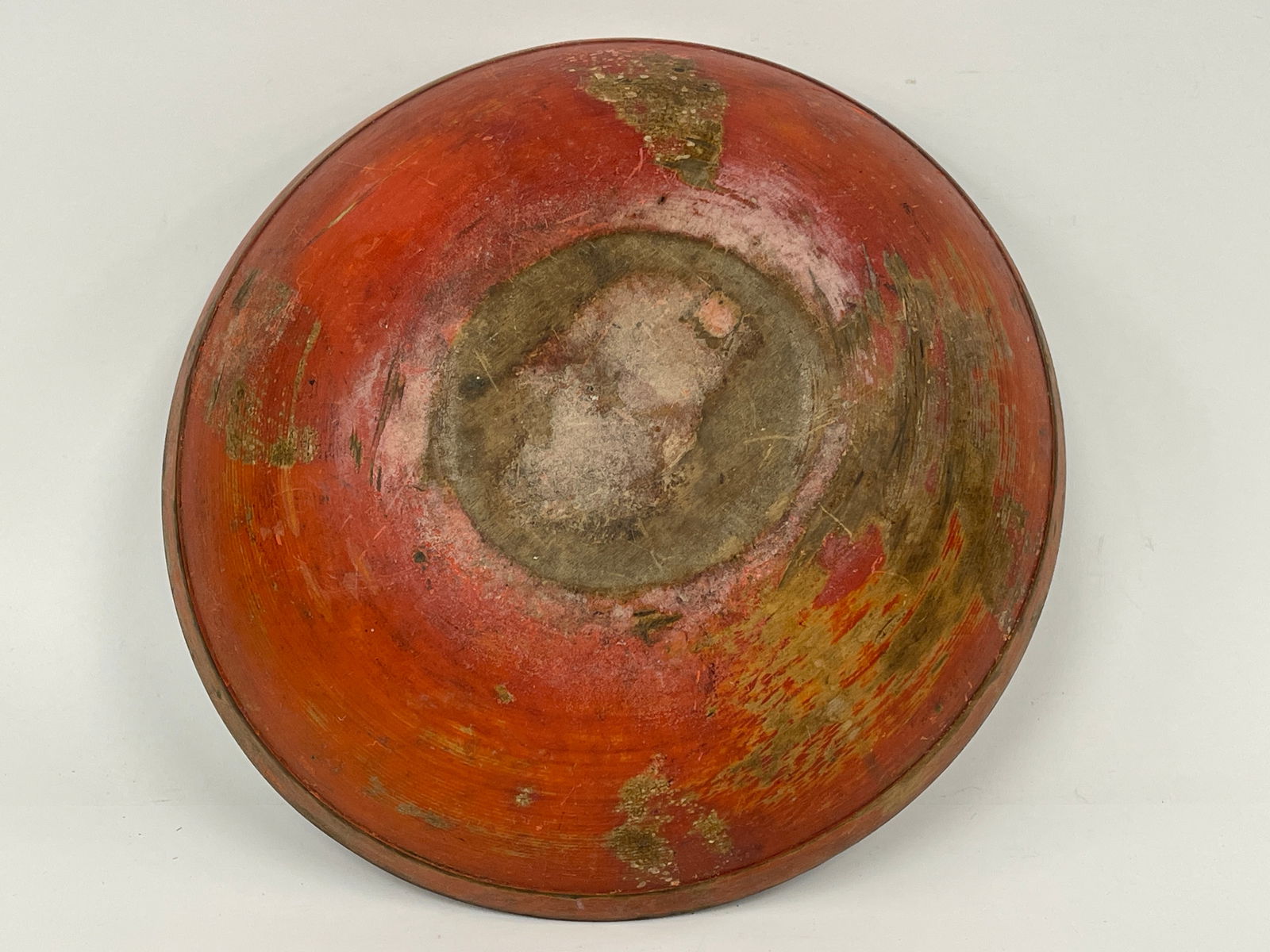 19TH C SALMON PAINTED BOWL (1 of 2)