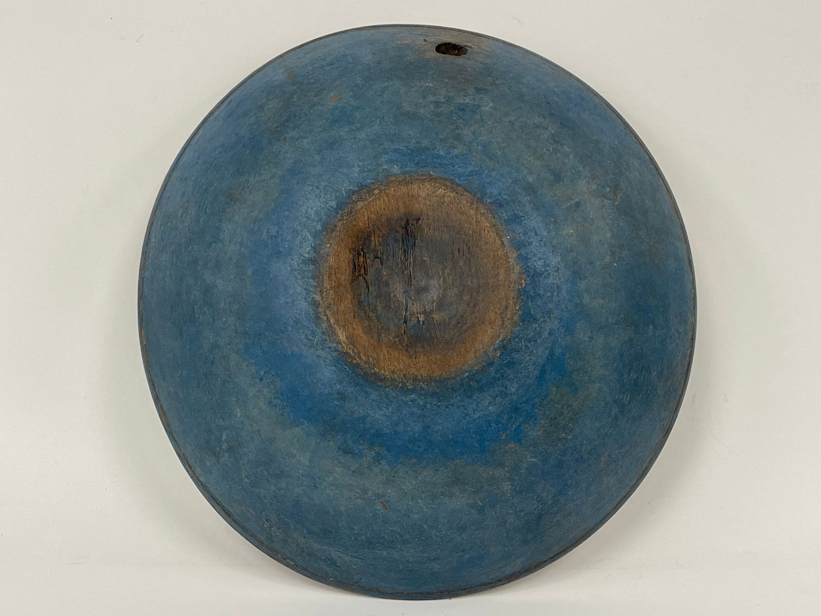 19TH C BLUE PAINTED BOWL (1 of 3)