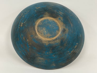 19TH C BLUE PAINTED BOWL