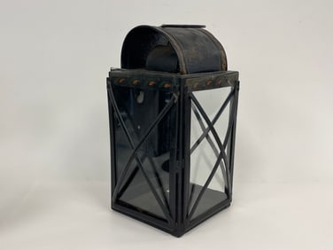 TOLE DECORATED IRON LANTERN