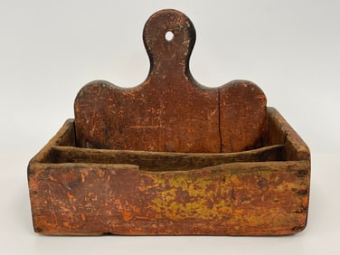 PRIMITIVE PAINTED OPEN WALL BOX