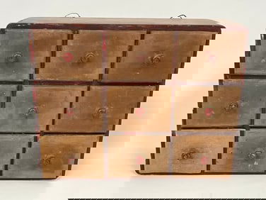 9 DRAWER SPICE CHEST DOVETAILED DRAWERS