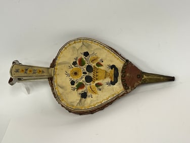 FOLK ART PAINTED BELLOWS WORKING ORDER